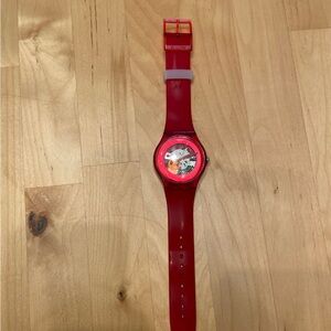 Red Swatch Watch